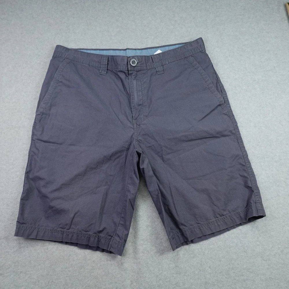 Columbia Shorts Mens 34 Blue Chino Casual Flat Front Cotton Outdoor